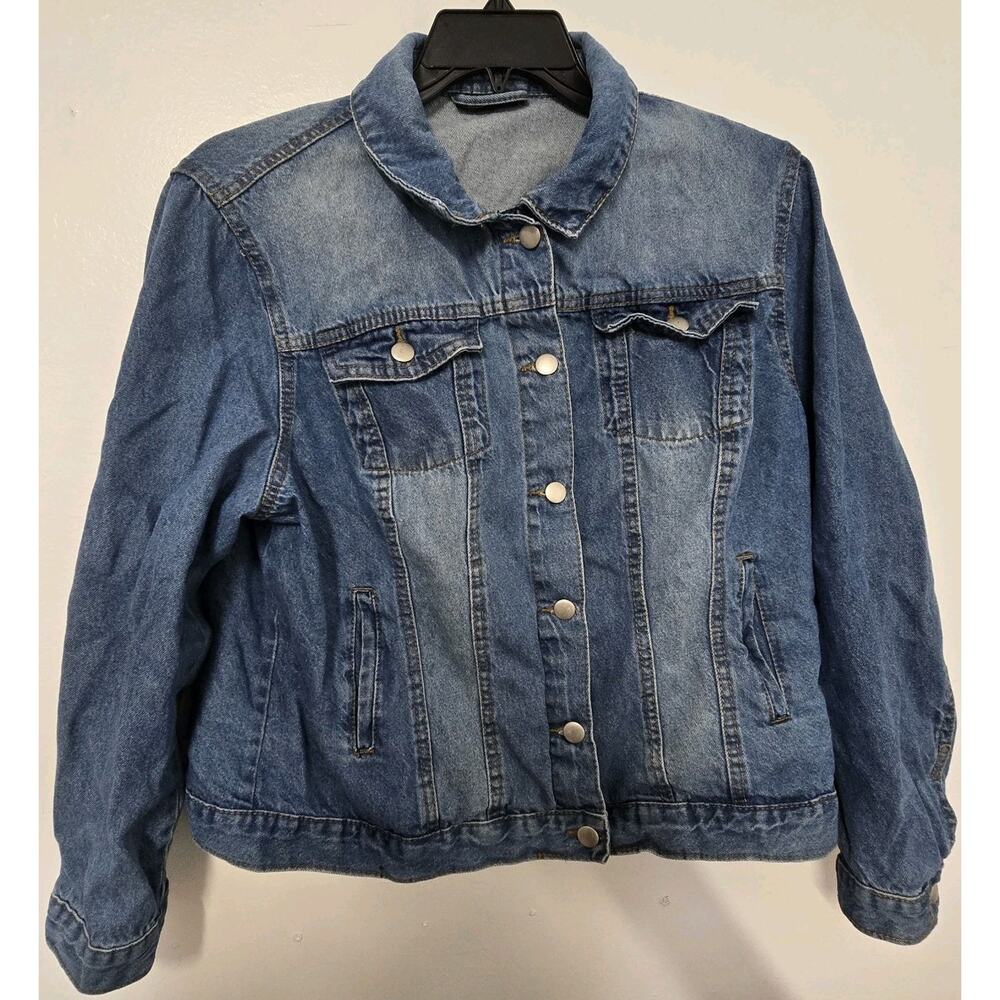 Janina‎ Denim Jacket Womens UR 48 US size 38 Pockets Long Sleeve Blue